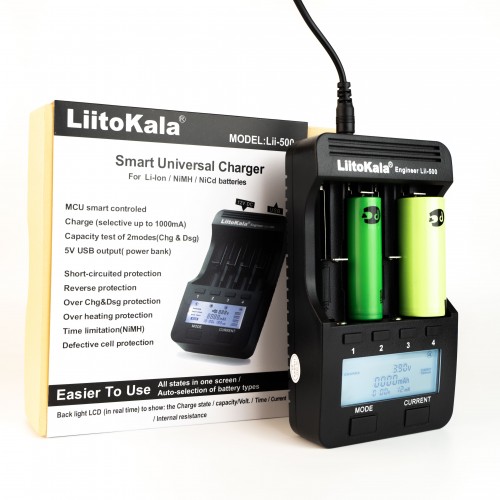 Зарядное устройство для аккумуляторов LiitoKala Lii-500 / 18650, 26650, 20700, 18350, 26700 AA AAA